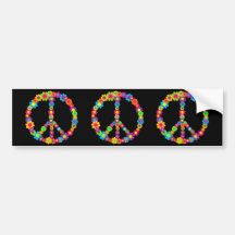 Paix de flower power adhésif pour voiture