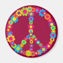 Paix de flower power aimant
