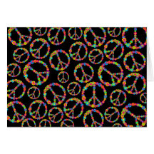 Paix de flower power cartes de vœux