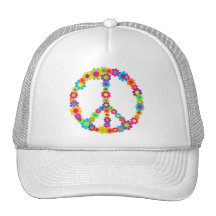 Paix de flower power casquettes