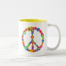 Paix de flower power tasses