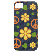 Paix et fleurs de denim iPhone 5 case