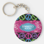 Paix gymnastique mignonne Keychain de rose de roch Porte-clefs
