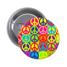 Paix multicolore badge