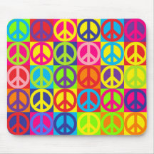 Paix multicolore tapis de souris