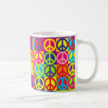 Paix multicolore tasses