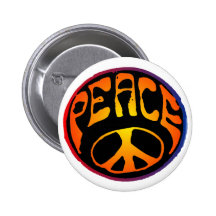 Paix - orange rouge badge
