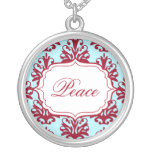 Paix pendante personnalisée de damassé de Noël Pendentifs