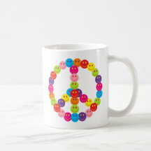Paix souriante personnalisable tasse à café