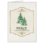 Paix sur la salutation chrétienne d'arbre de Noël  Carte De Vœux