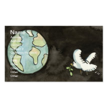 Paix sur le carte de visite de la terre