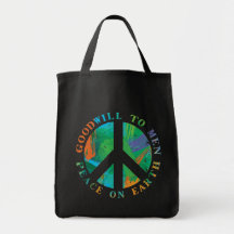 Paix sur terre sac en toile