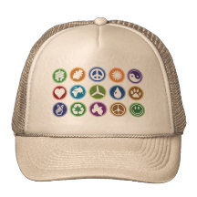Paix/symboles d'Eco Casquettes De Camionneur