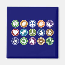 Paix/symboles d'Eco Magnets