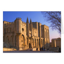 Palace du pape à Avignon avec des personnes Carte De Vœux