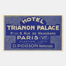 Palais de Trianon d'hôtel (Paris France) Autocollants En Rectangle