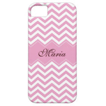 Pâle personnalisé - cas rose de motif de chevron coque iPhone 5 Case-Mate