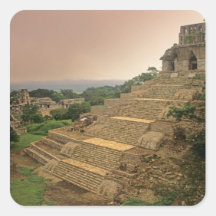 Palenque, Chiapas, Mexique, Maya Sticker Carré