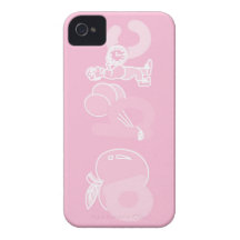 Pâlissez - le logo rose d'alphabet d'ABC pour des  Coque iPhone 4