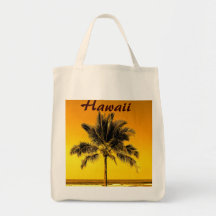 Palmier hawaïen fourre-tout réutilisable sac en toile