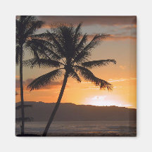palmiers de scène de plage magnets pour réfrigérateur