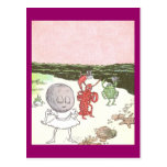 Palourde, homard et crabe sur la plage cartes postales