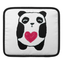 panda avec une douille d'Ipad de coeur Housses iPad