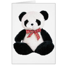 Panda bourré mignon cartes de vœux