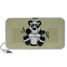 Panda de bande dessinée haut-parleurs
