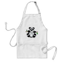 Panda de bande dessinée tablier