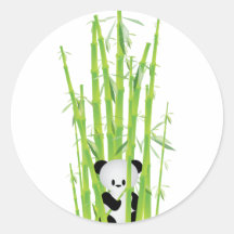 Panda de bébé dans la forêt en bambou autocollants