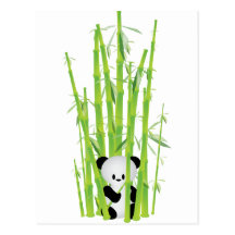 Panda de bébé dans la forêt en bambou carte postale