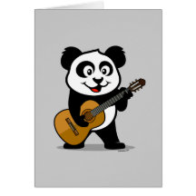 Panda de guitare cartes de vœux