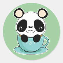 Panda de Kawaii dans une tasse de thé Adhésif