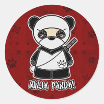 Panda de Ninja ! Dans l'autocollant rouge