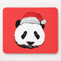Panda de Noël Tapis De Souris