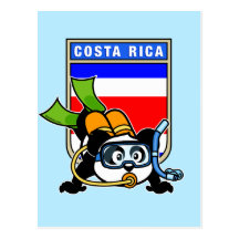 Panda de plongée à l'air du Costa Rica Cartes Postales