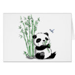Panda mangeant le bambou cartes de vœux