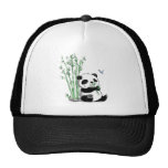 Panda mangeant le bambou casquettes