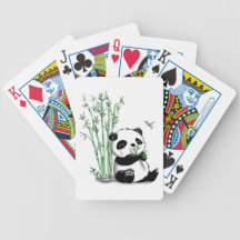 Panda mangeant le bambou jeux de poker