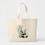 Panda mangeant le bambou sac