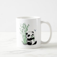 Panda mangeant le bambou tasse à café