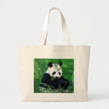 Panda mangeant le feuille sacs