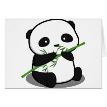 Panda mignon carte de vœux
