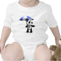 panda mignon du bébé 3d avec le parapluie barboteuses