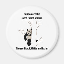 Panda raciste aimant pour réfrigérateur