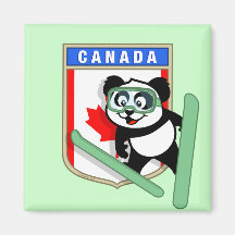 Panda Ski-sautant du Canada Aimants