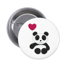 Panda Valentine Badges Avec Agrafe