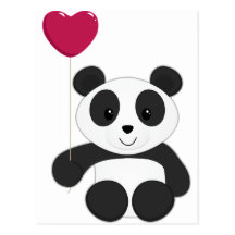 Panda Valentine Cartes Postales
