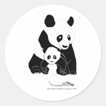 Pandas Autocollants Ronds